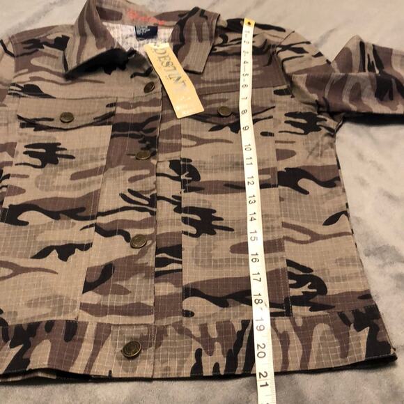 Destiny Jeans Brown Camouflage Jacket Size Small Y2K Gorpcore - Picture 7 of 7